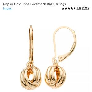 Napier Gold plated Swirl Leverback Earrings